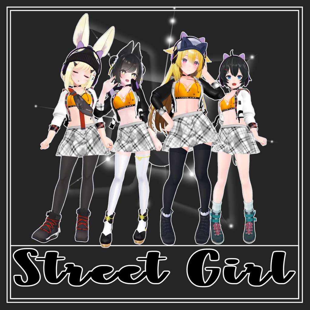 【VRChat】4アバター対応　Street Girl＋Headphone