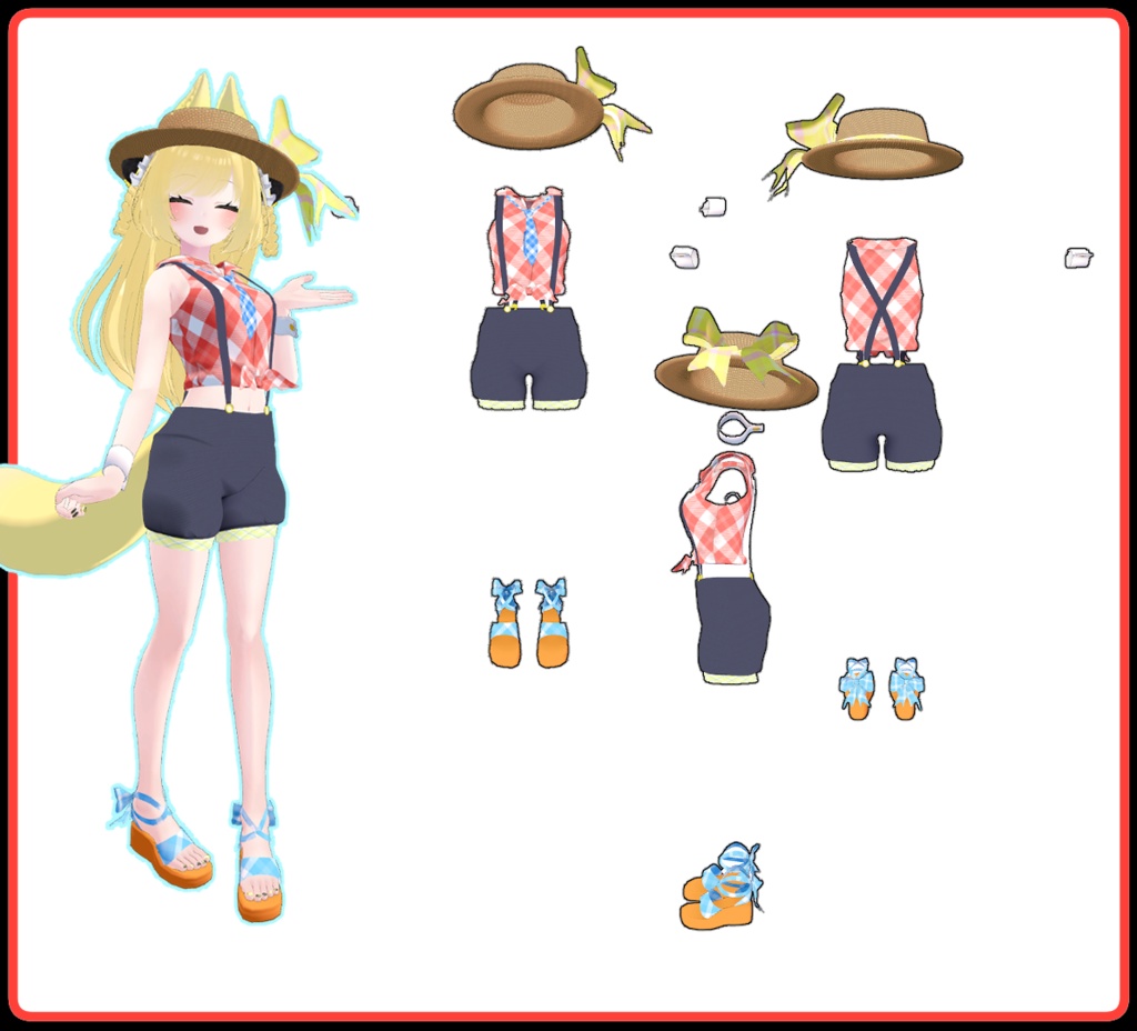 【VRChat】 10アバター対応 Summer Boater