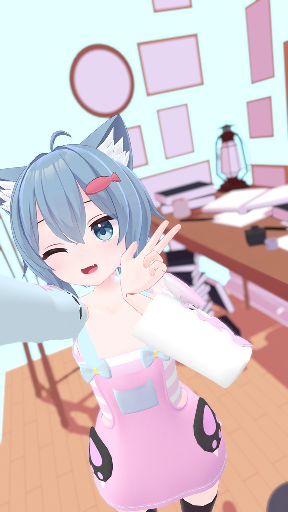 【無料】【VRChat】ラスク専用 オーバーオールスカート