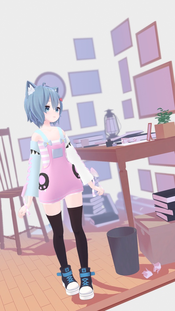 【無料】【VRChat】ラスク専用 オーバーオールスカート