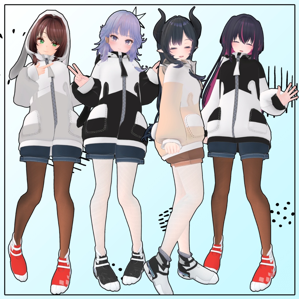 【VRChat】 8アバター対応 「RaviRabbit」