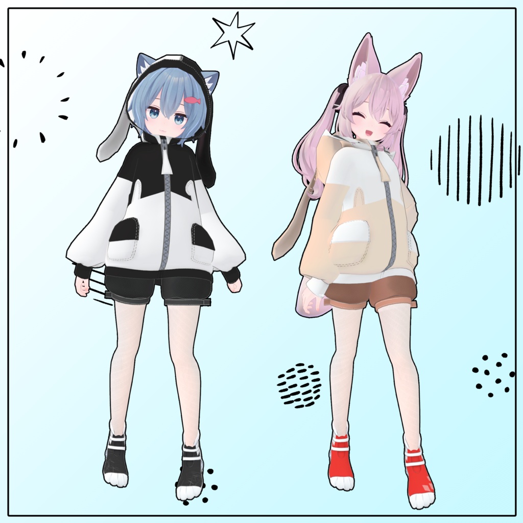 【VRChat】 8アバター対応 「RaviRabbit」