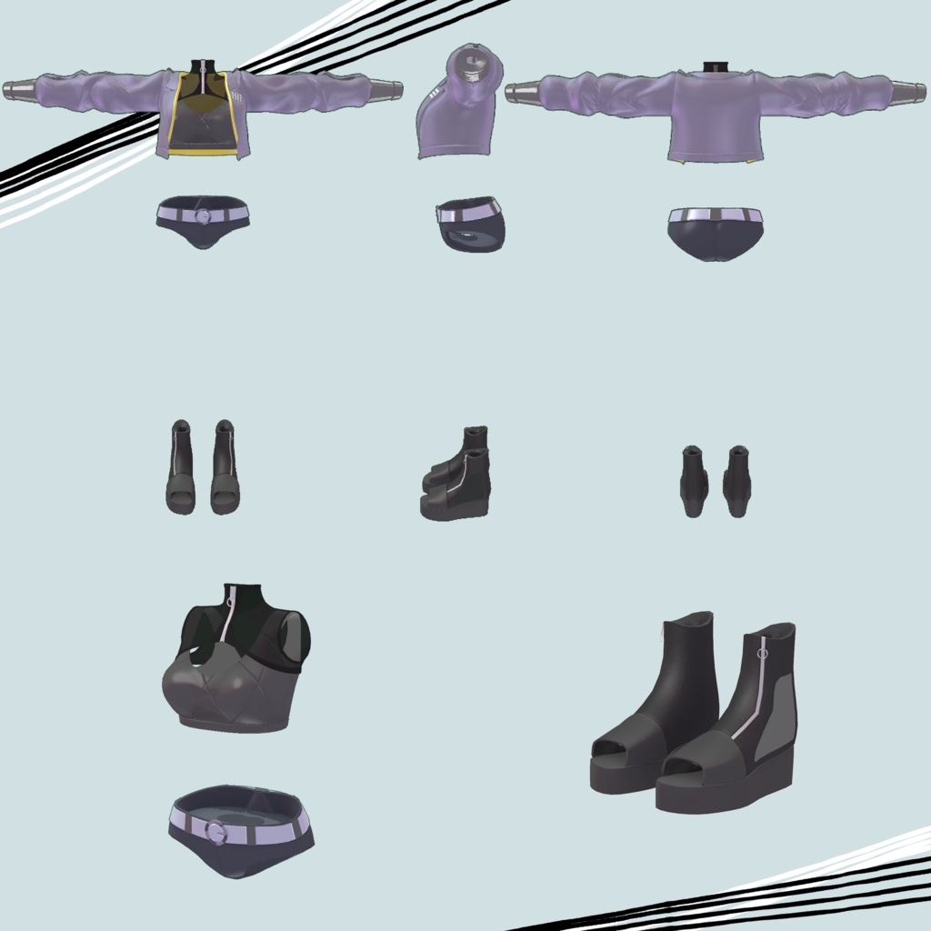 【VRChat】 5アバター対応 「Blackbell」