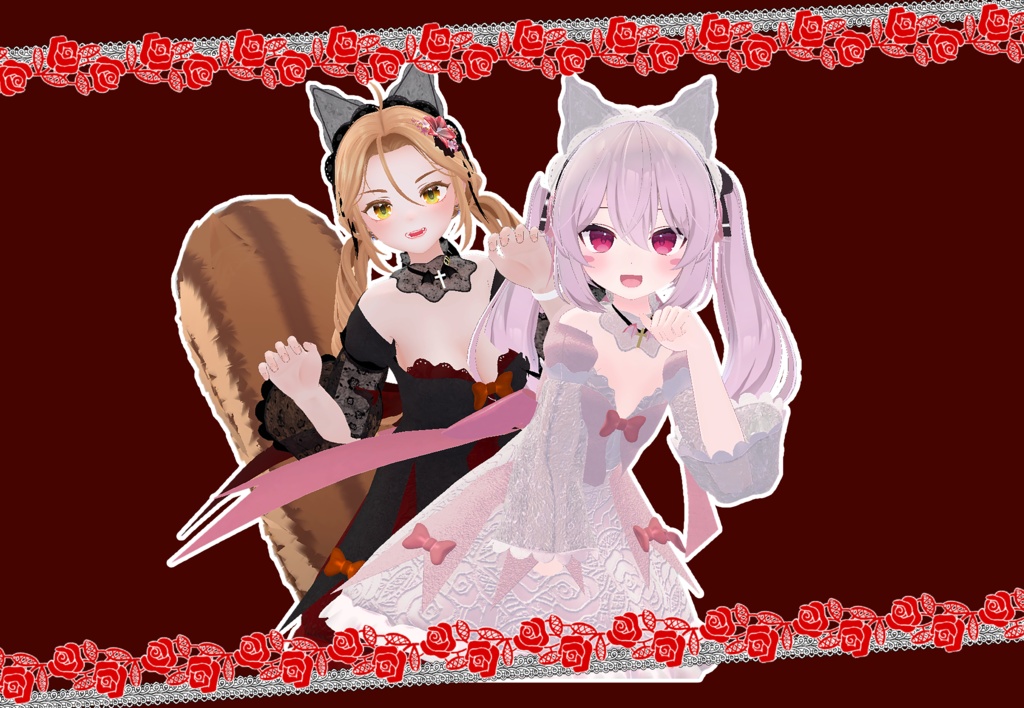 【VRChat】 6アバター対応 「Vampira Cat」