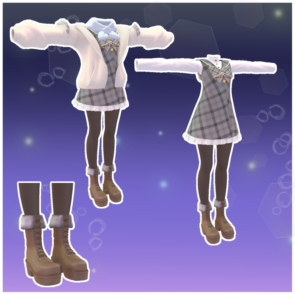 【VRChat】 汎用 「もこもこ真冬セット」