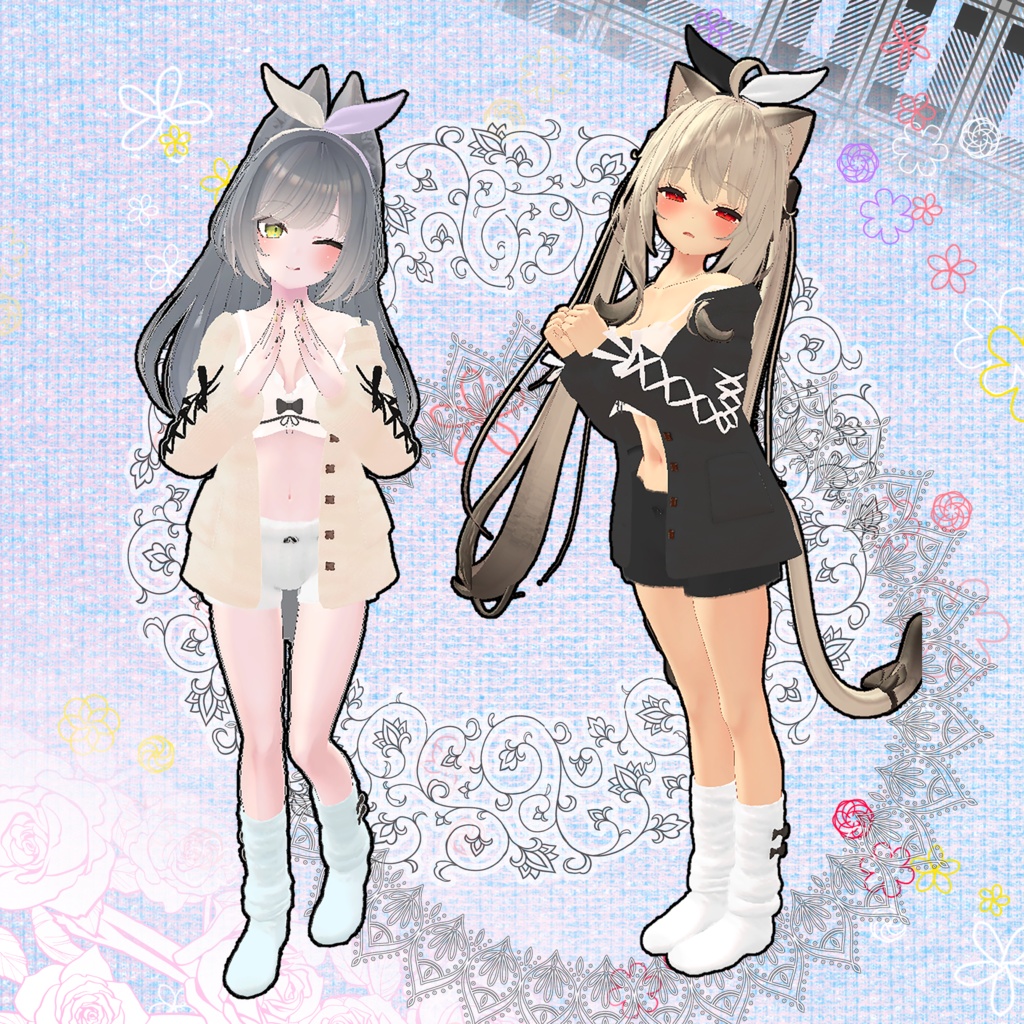 【VRChat】 7アバター対応 「パステル部屋着」