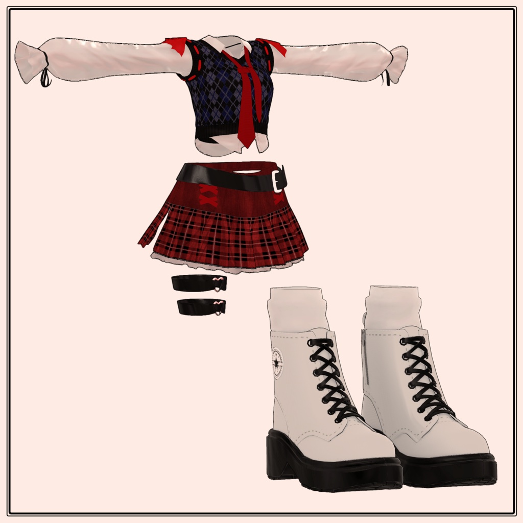 【VRChat】 8アバター対応 「Passion Argyle」