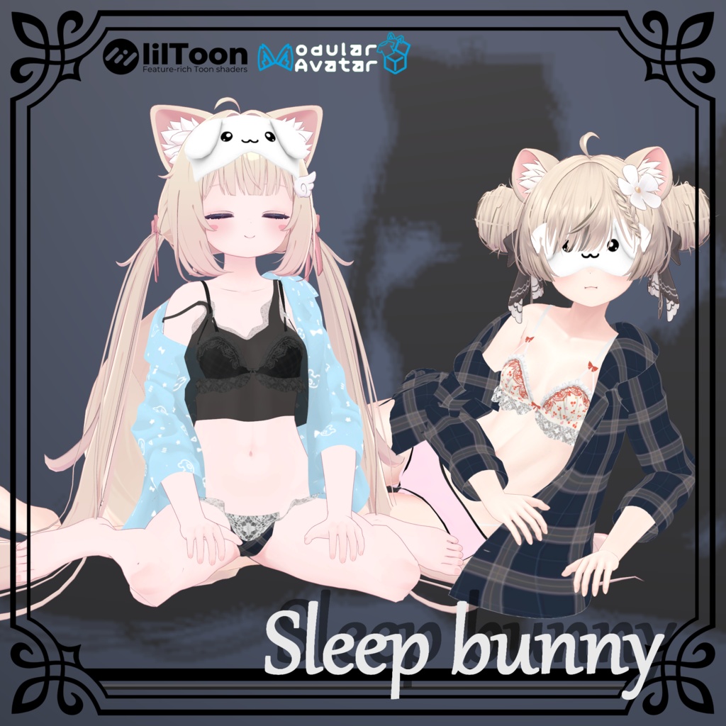 BＬＡＣＫ  FＲＩＤＡＹ 【VRChat】 6アバター対応 「Sleep bunny」