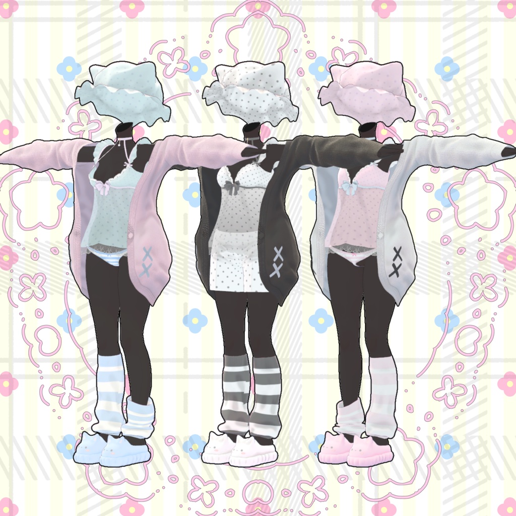 【VRChat】 10アバター対応「インドア生活」