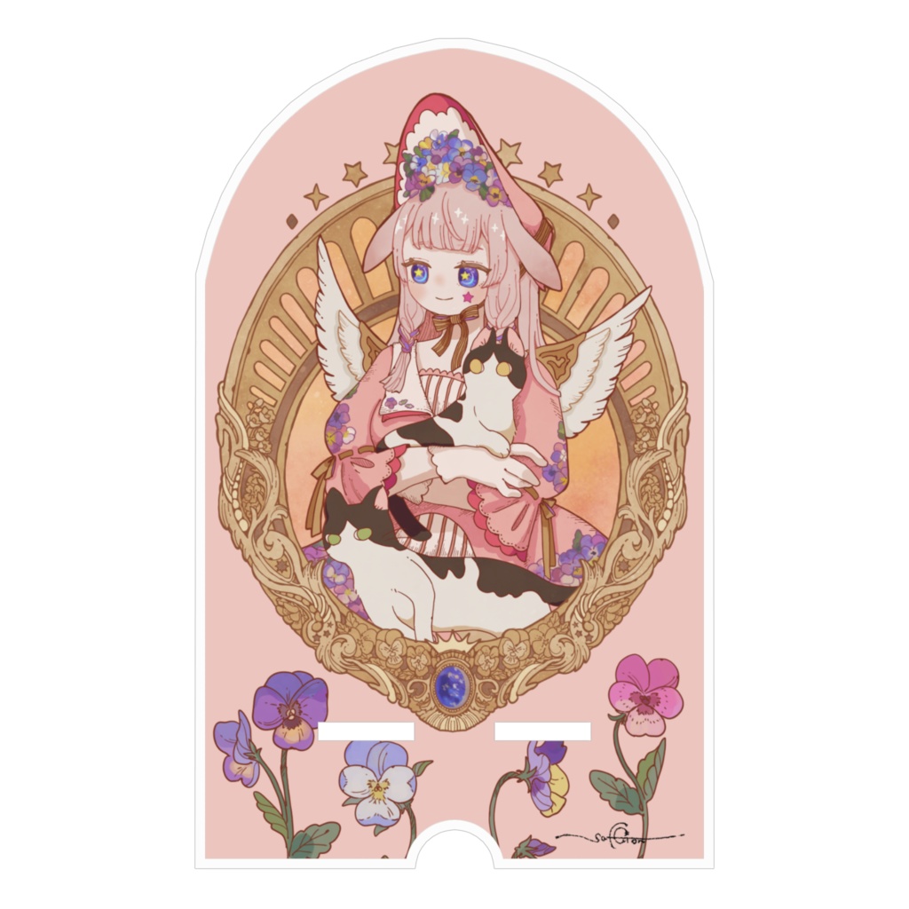 ビオラバースデー アクリルスマホスタンド〖ピンク〗