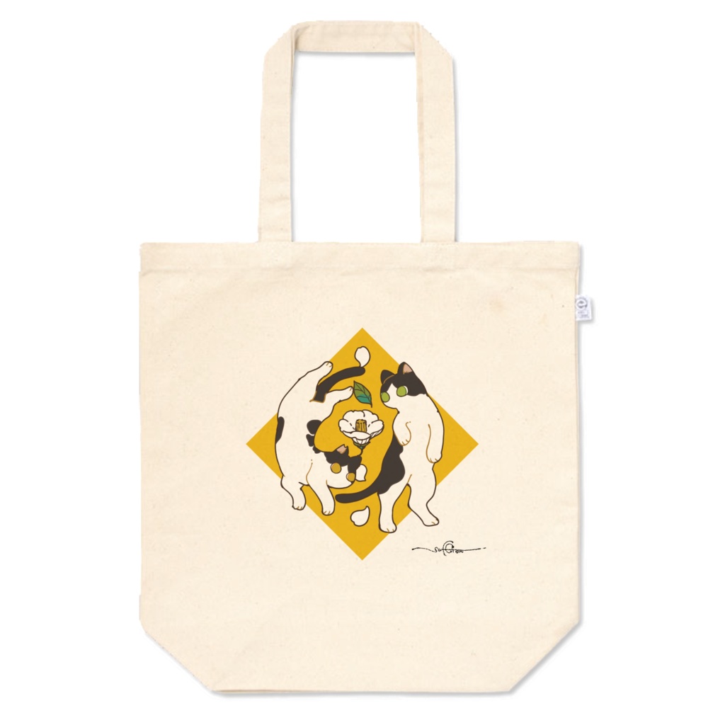 お正月戯れ猫ちゃん【白い椿】〘 S/M/L 〙