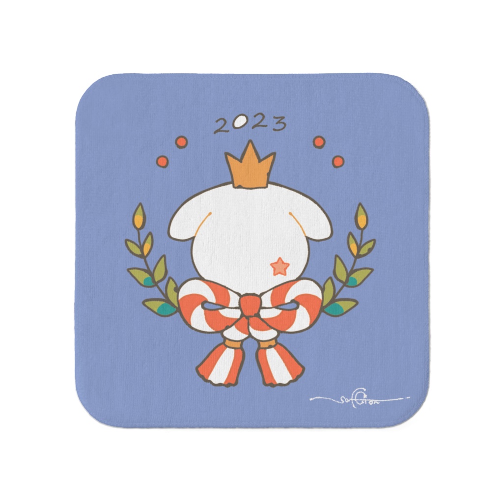 2023お正月エンブレム タオルハンカチ☆【青】