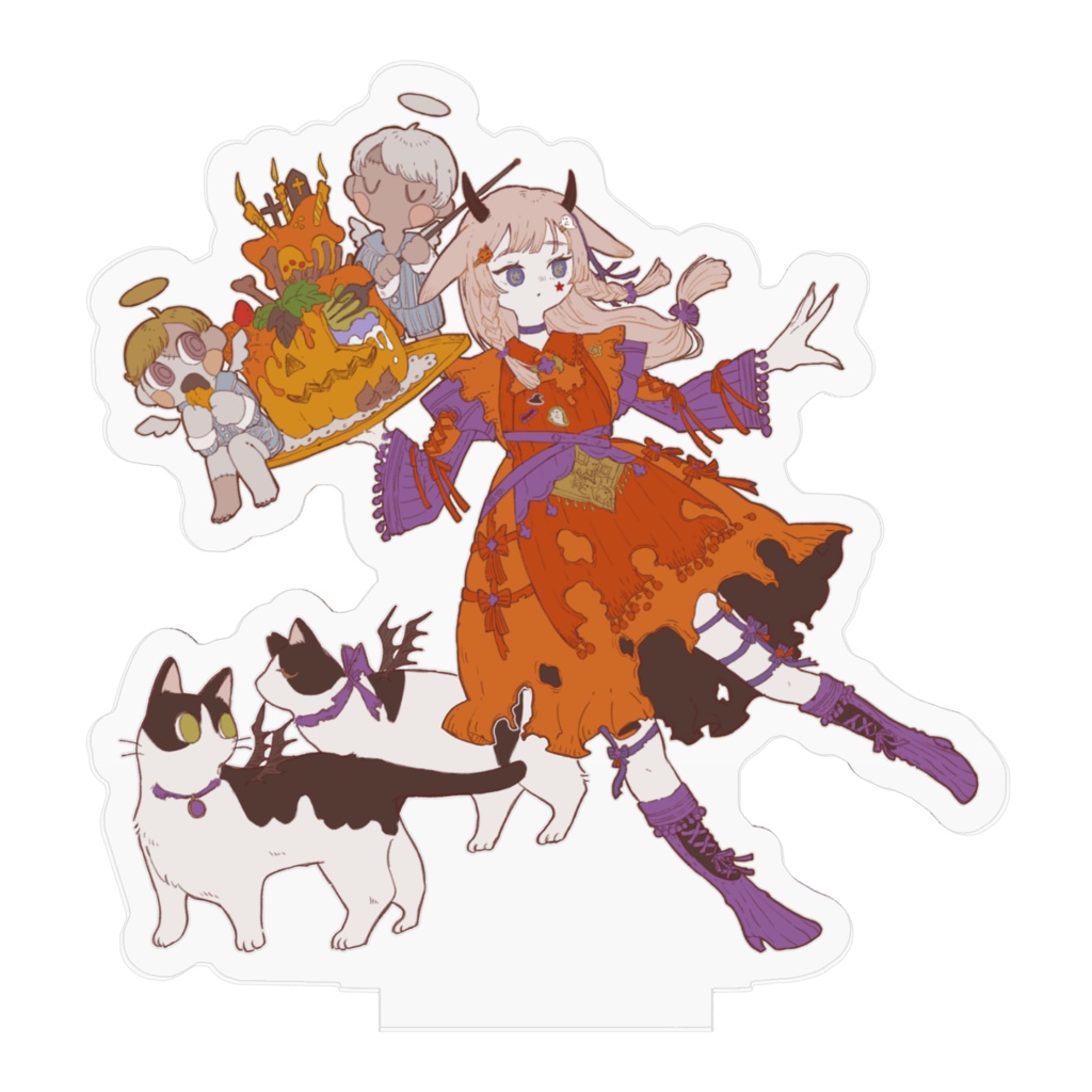 HALLOWEEN NIGHT★【並べて飾れるアクリルフィギュア】6種〘夜空〙