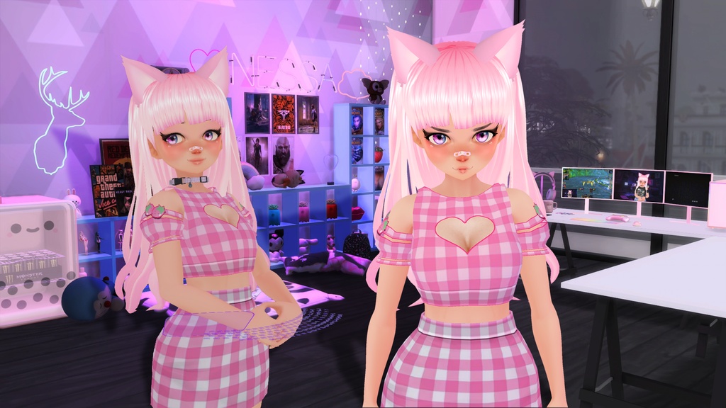 Model Animated 3D VTuber Neko: Adorable Expressions Kawaii | VRM |