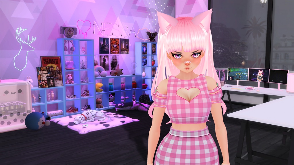 Model Animated 3D VTuber Neko: Adorable Expressions Kawaii | VRM |