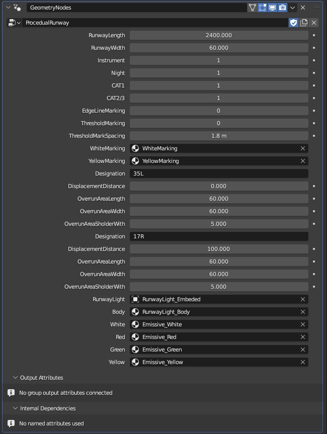 【Blender】プロシージャル滑走路【GeometryNode】
