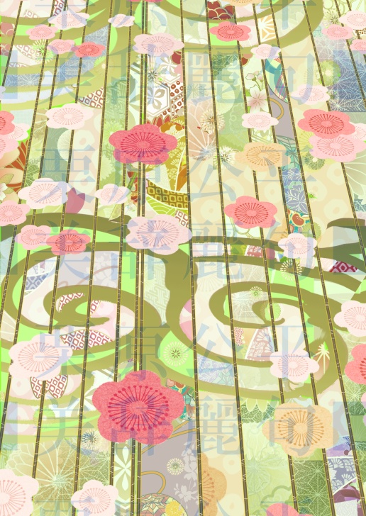 和柄遊び紙 梅 お品書き台紙