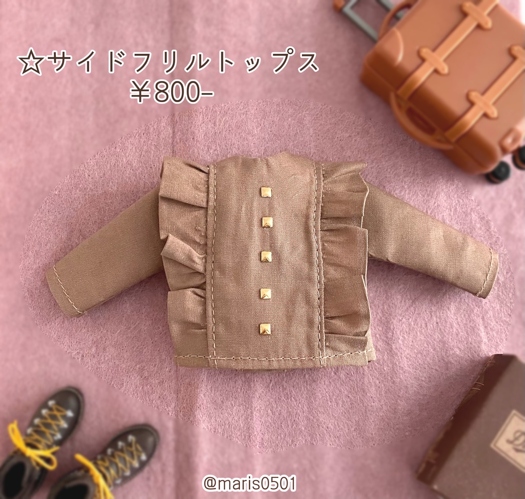サイドフリルトップス