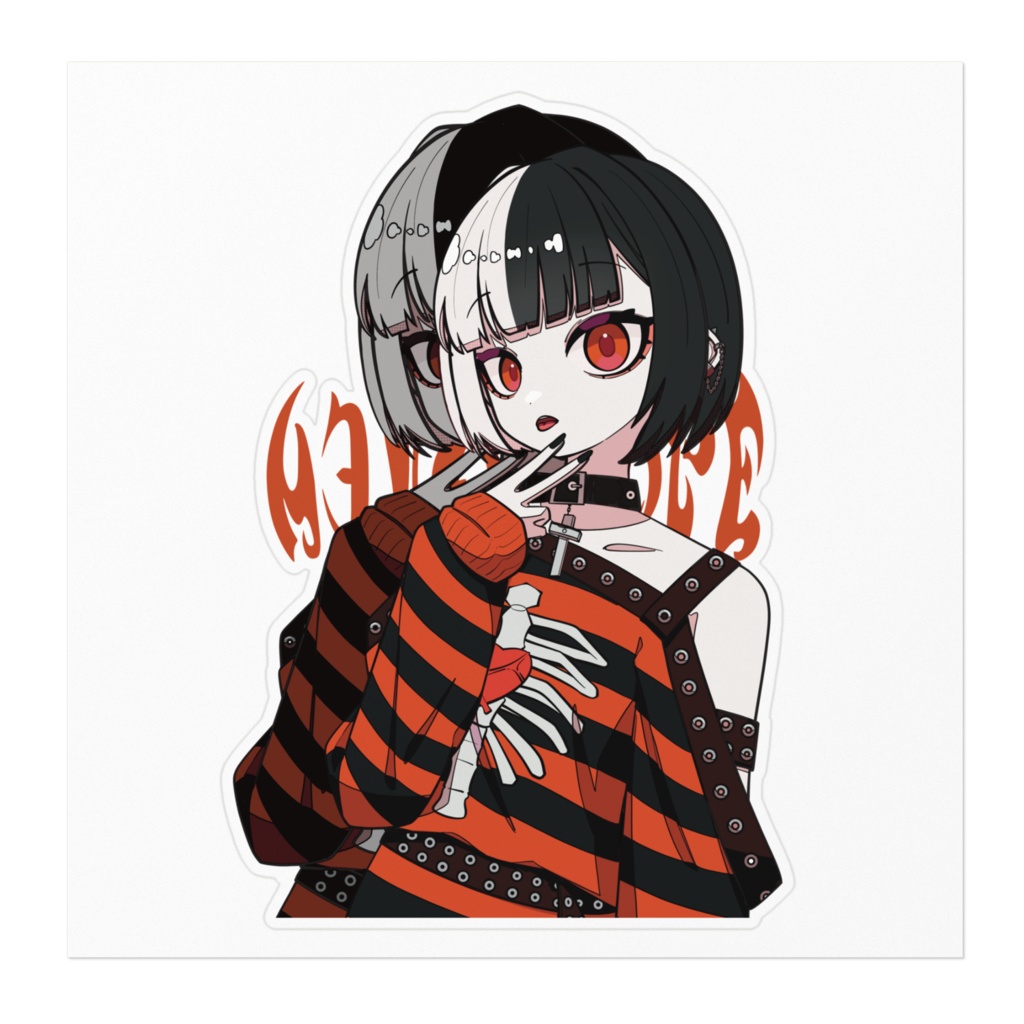 モノクロちゃんステッカー