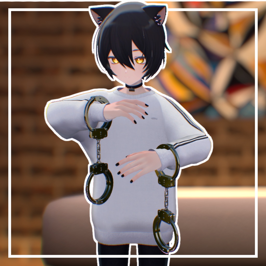 【VRChat想定・MA対応】首に手錠アクセサリー