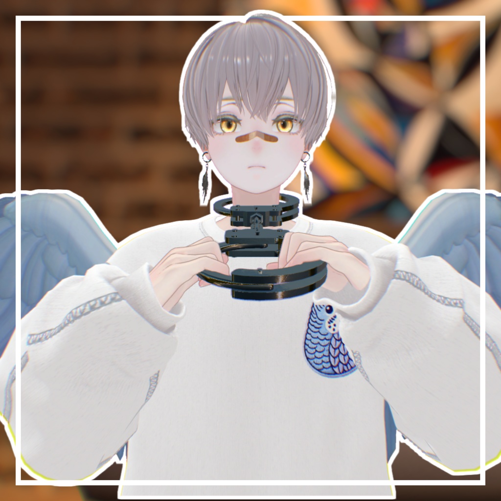 【VRChat想定・MA対応】首に手錠アクセサリー