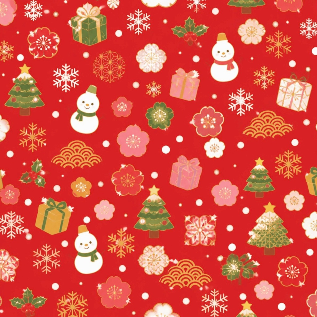 X’mas wagara digital paper 11枚セット