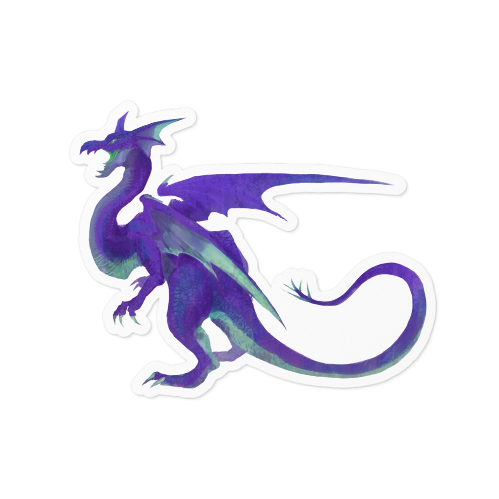 ドラゴンステッカー（青）