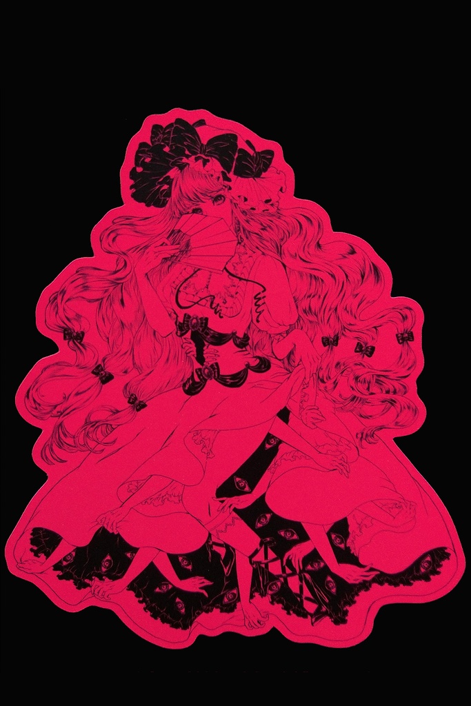 タワンタキャク蛍光ステッカー２(八雲紫:pink)