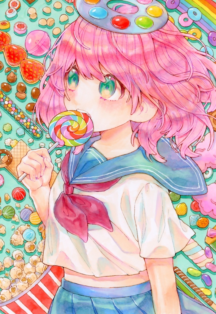 ポストカード「おかしな女の子」