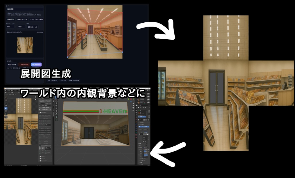 MultiTexturegenerator | Tex Normal Metallic Emission 展開図作成
