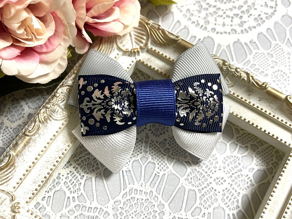 中央ミニリボン(500円+金具)