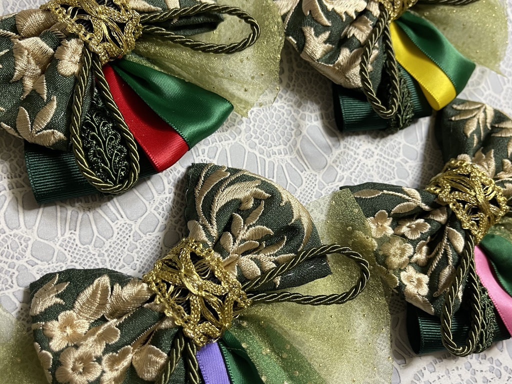 江イメージ刺繍リボン(1900円+金具)