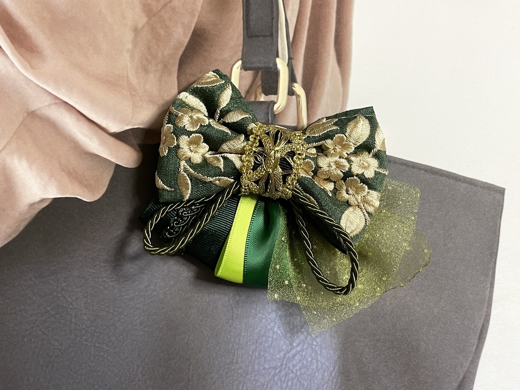 江イメージ刺繍リボン(1900円+金具)