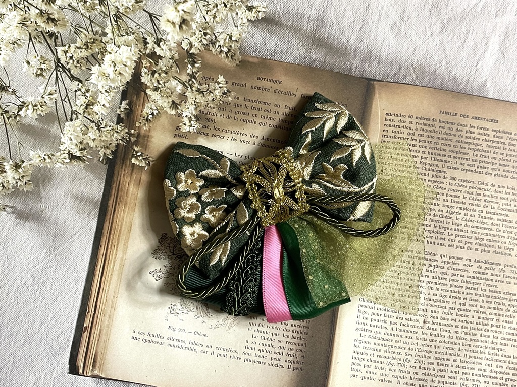 江イメージ刺繍リボン(1900円+金具)