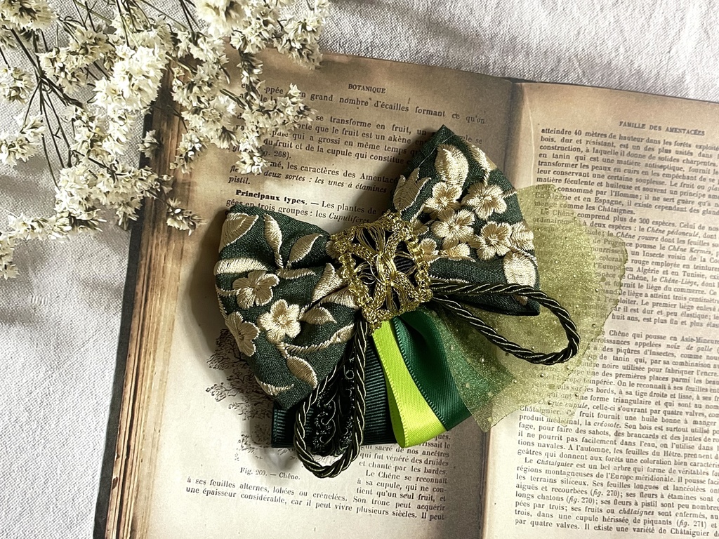 江イメージ刺繍リボン(1900円+金具)