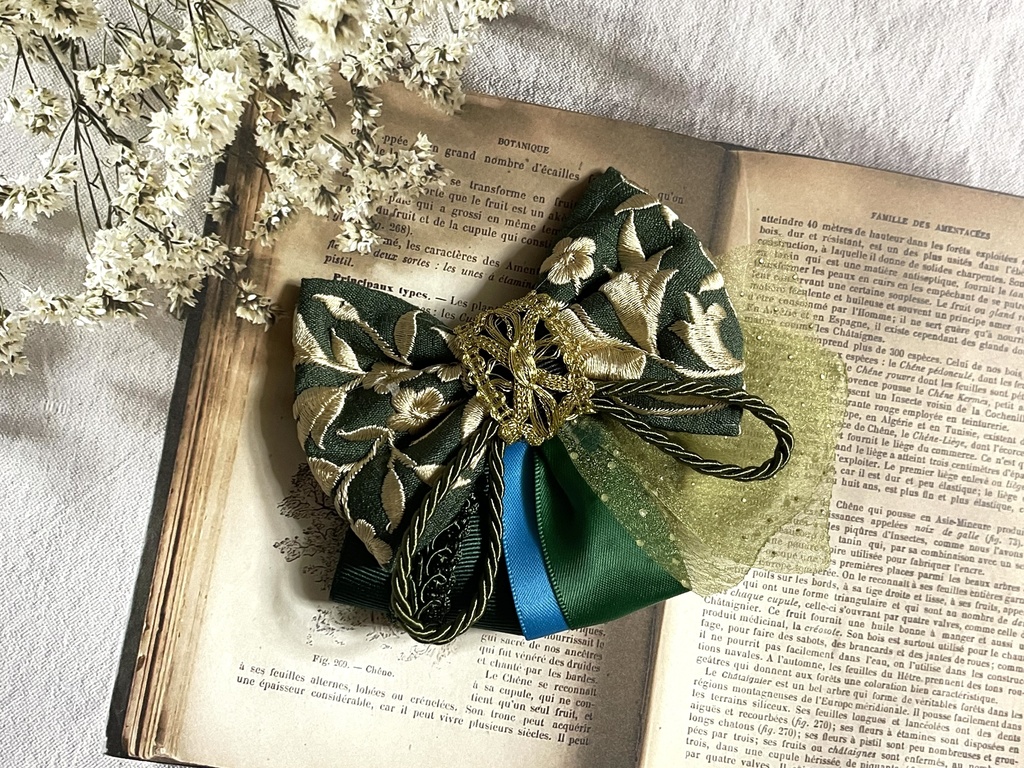 江イメージ刺繍リボン(1900円+金具)