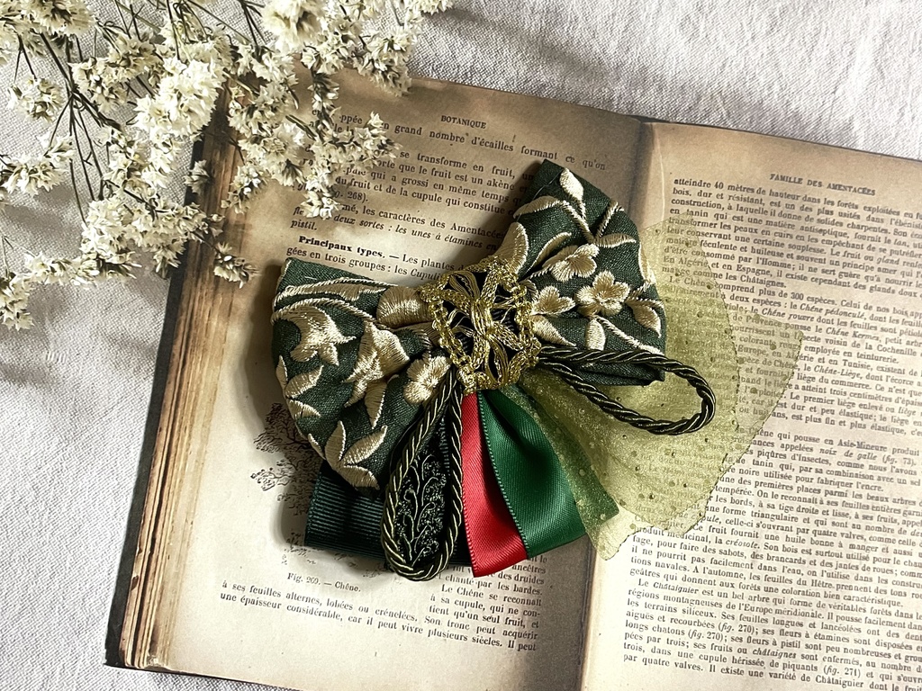 江イメージ刺繍リボン(1900円+金具)