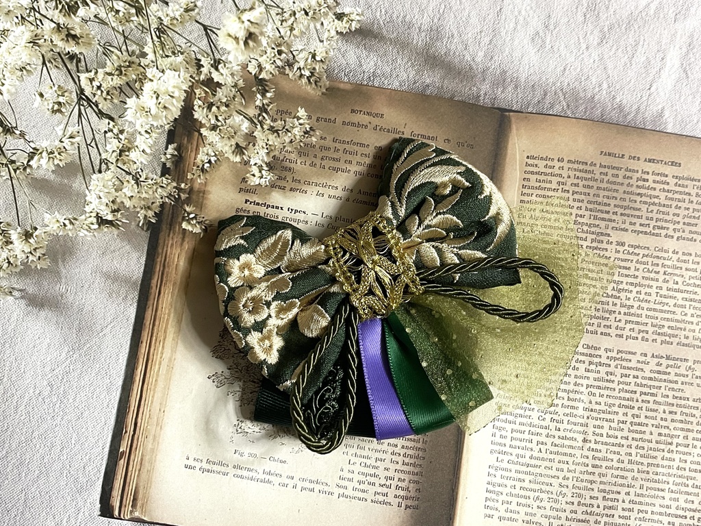 江イメージ刺繍リボン(1900円+金具)