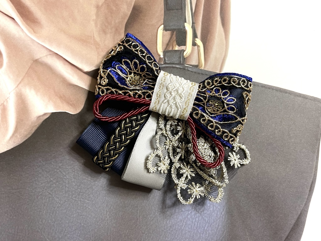 三日月・鶴丸リボン(1700円+金具)