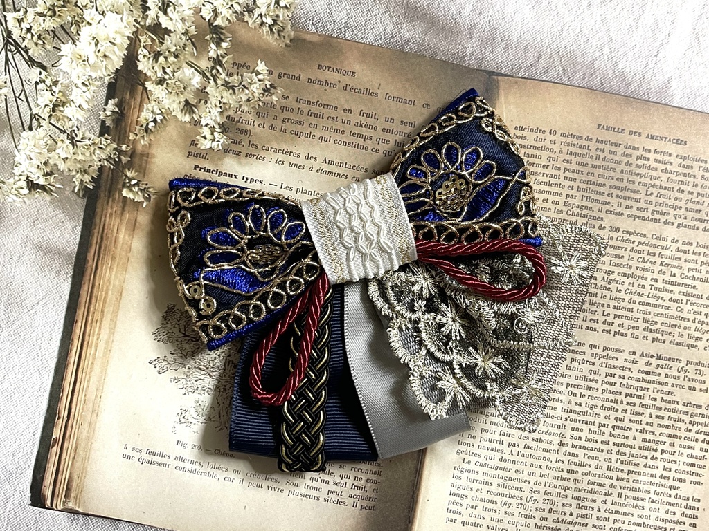 三日月・鶴丸リボン(1700円+金具)