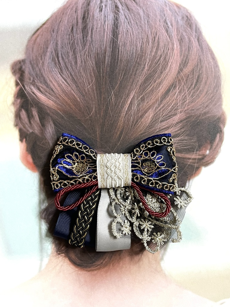 三日月・鶴丸リボン(1700円+金具)