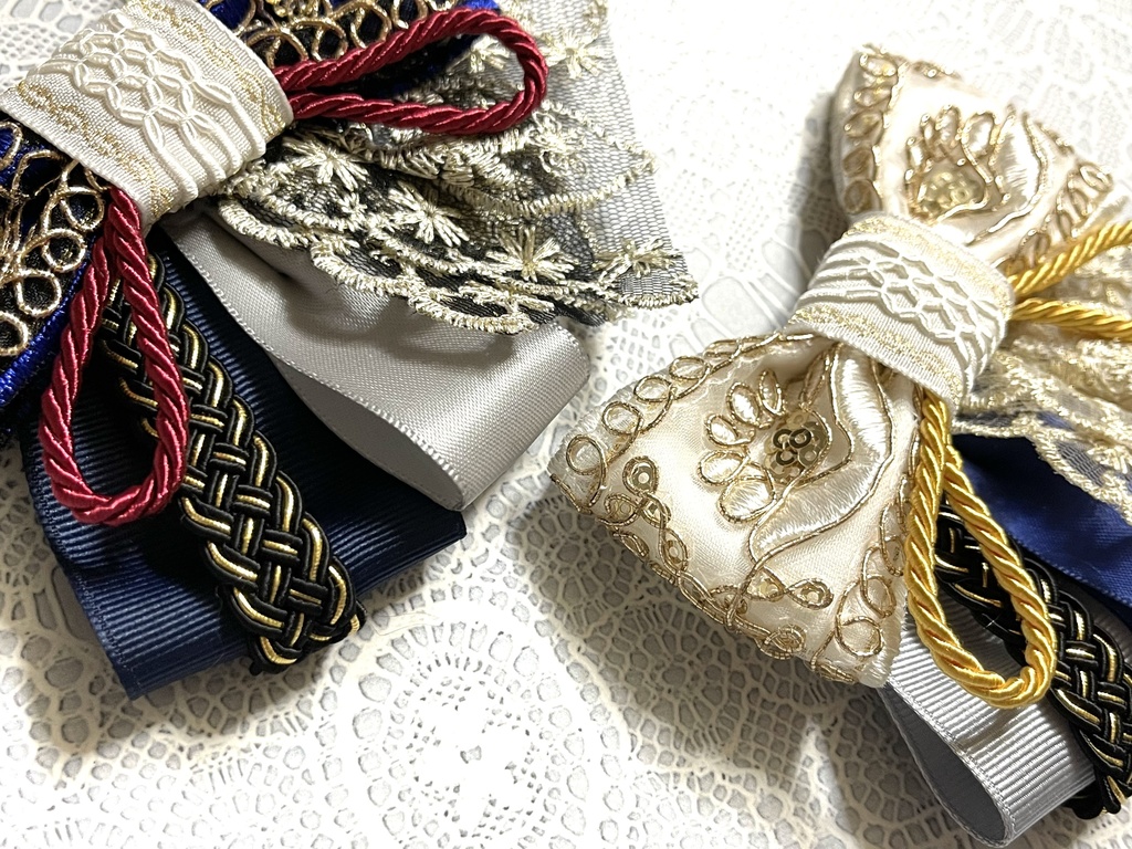 三日月・鶴丸リボン(1700円+金具)