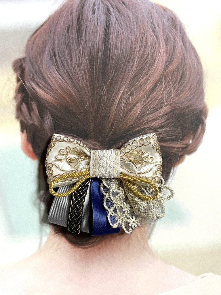 三日月・鶴丸リボン(1700円+金具)