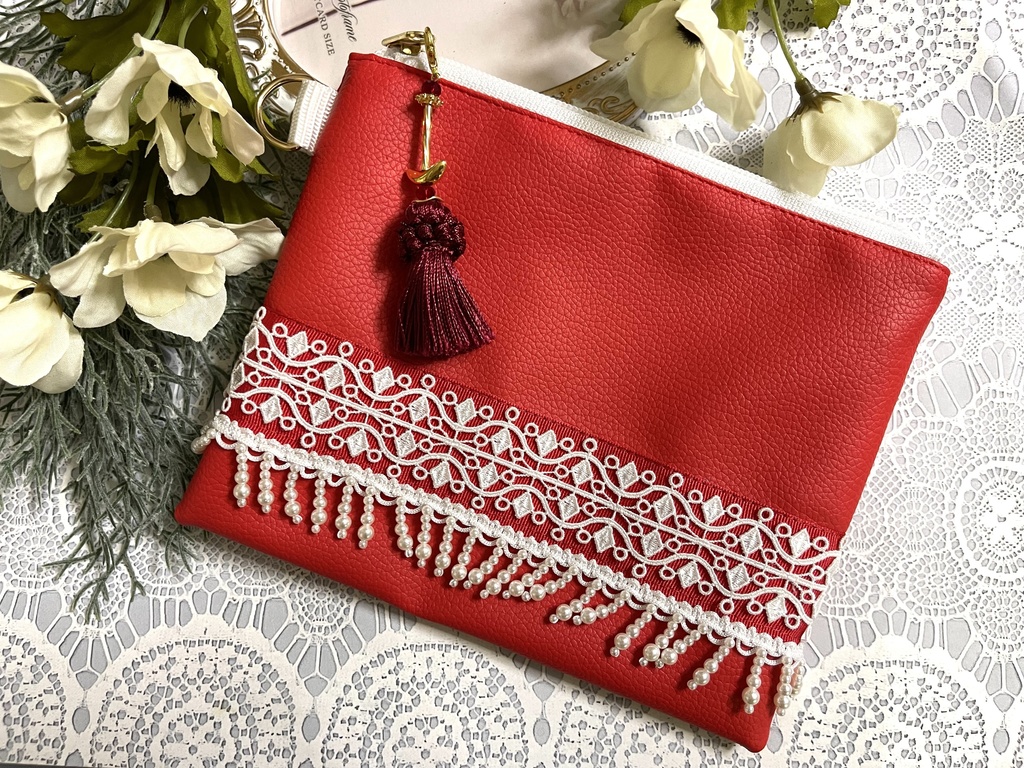 国カラーポーチ(箒チャーム付き)