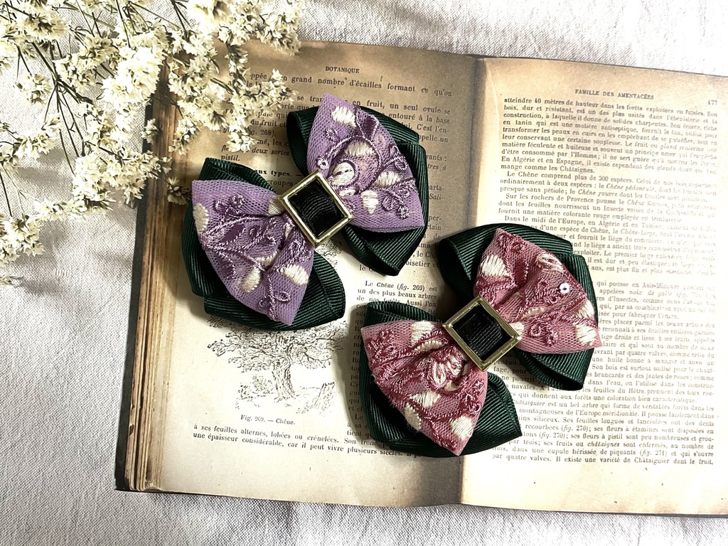 雨さん雲さんころりんリボン(900円+金具)