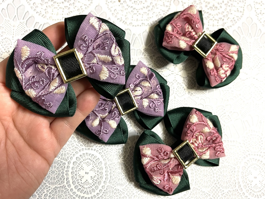 雨さん雲さんころりんリボン(900円+金具)