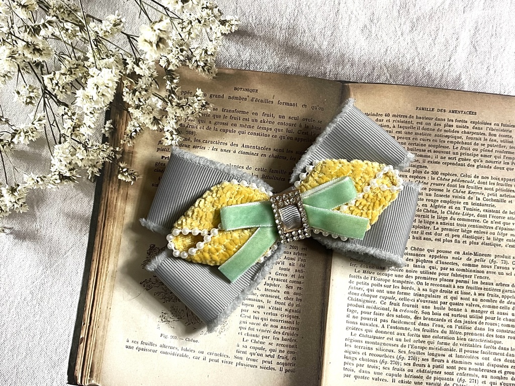 冬の麻天狼リボン(1200円+金具)