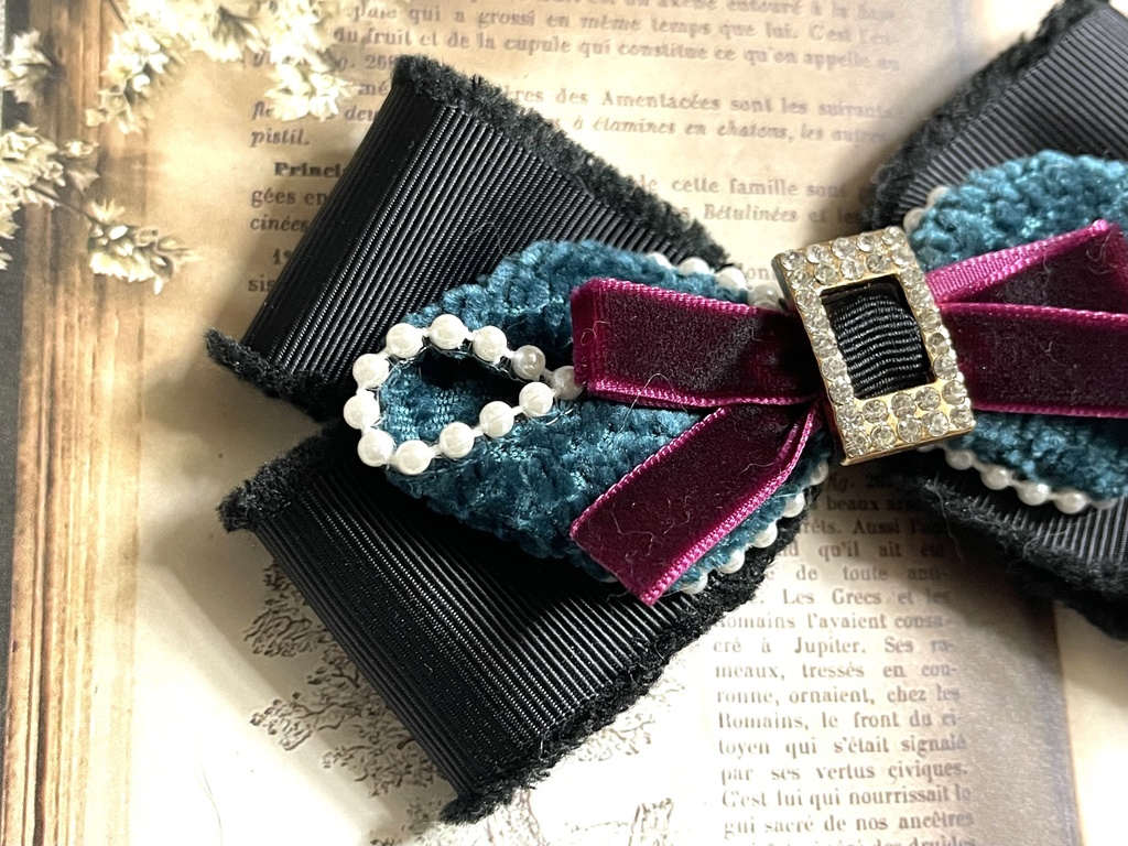 冬の麻天狼リボン(1200円+金具)