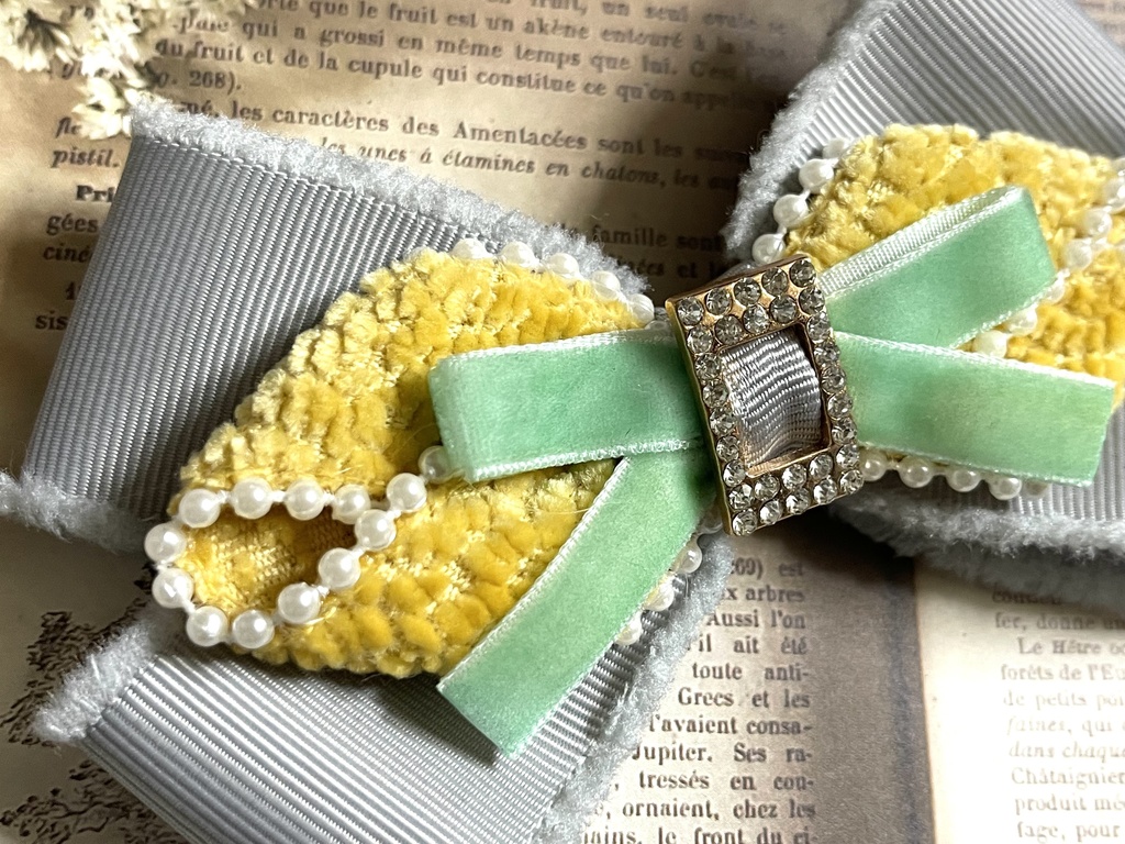 冬の麻天狼リボン(1200円+金具)