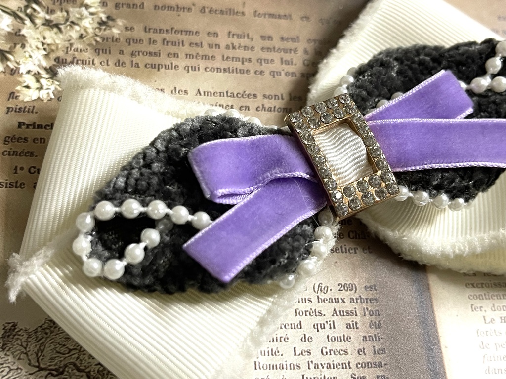 冬の麻天狼リボン(1200円+金具)